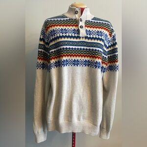 Chaps - all cotton fair isle style sweater Size Large